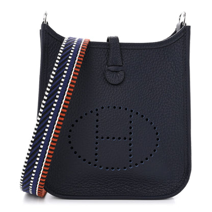 Hermes Taurillon Clemence Amazone Sangle Cavale Evelyne TPM Bleu Nuit Bleu Encre Cuivre 1 of 11
