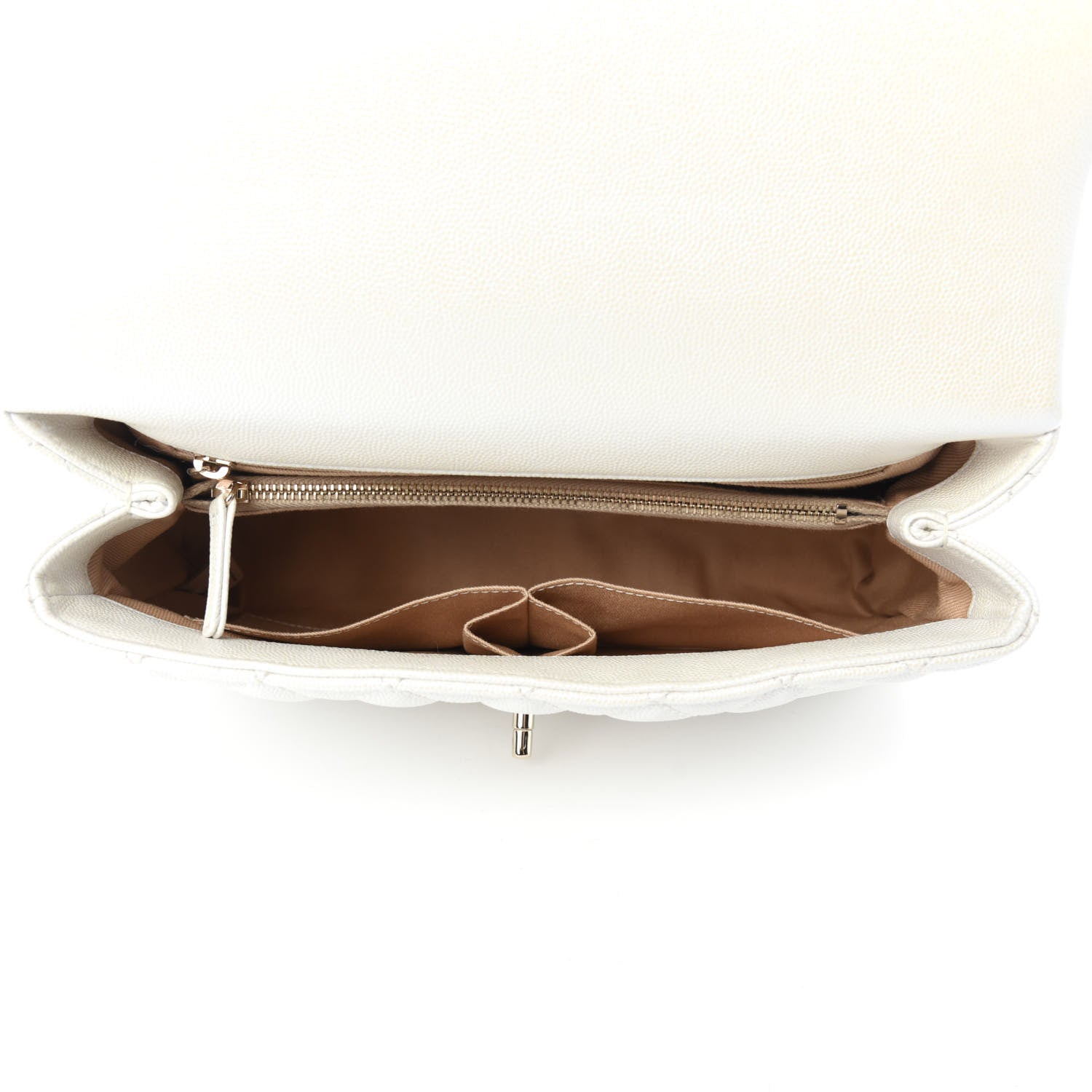 Chanel Iridescent Caviar Quilted Small Coco Handle Flap White 5 of 11