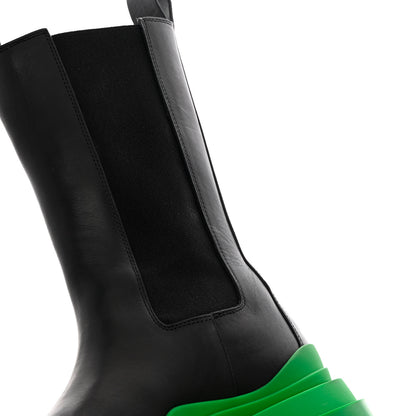 Bottega Veneta Calfskin The Tire Chelsea Boots 38.5 Black Grass 11 of 14