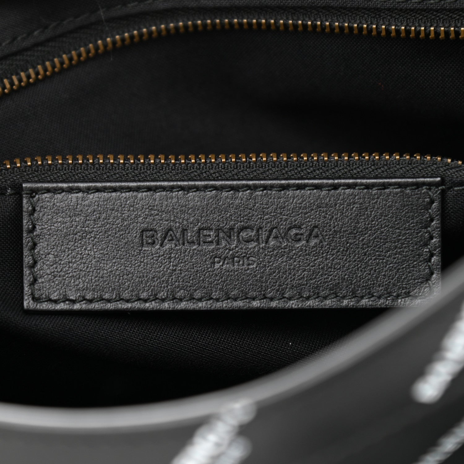 Balenciaga Veau Allover Logo Classic Hardware S City Black White 6 of 11