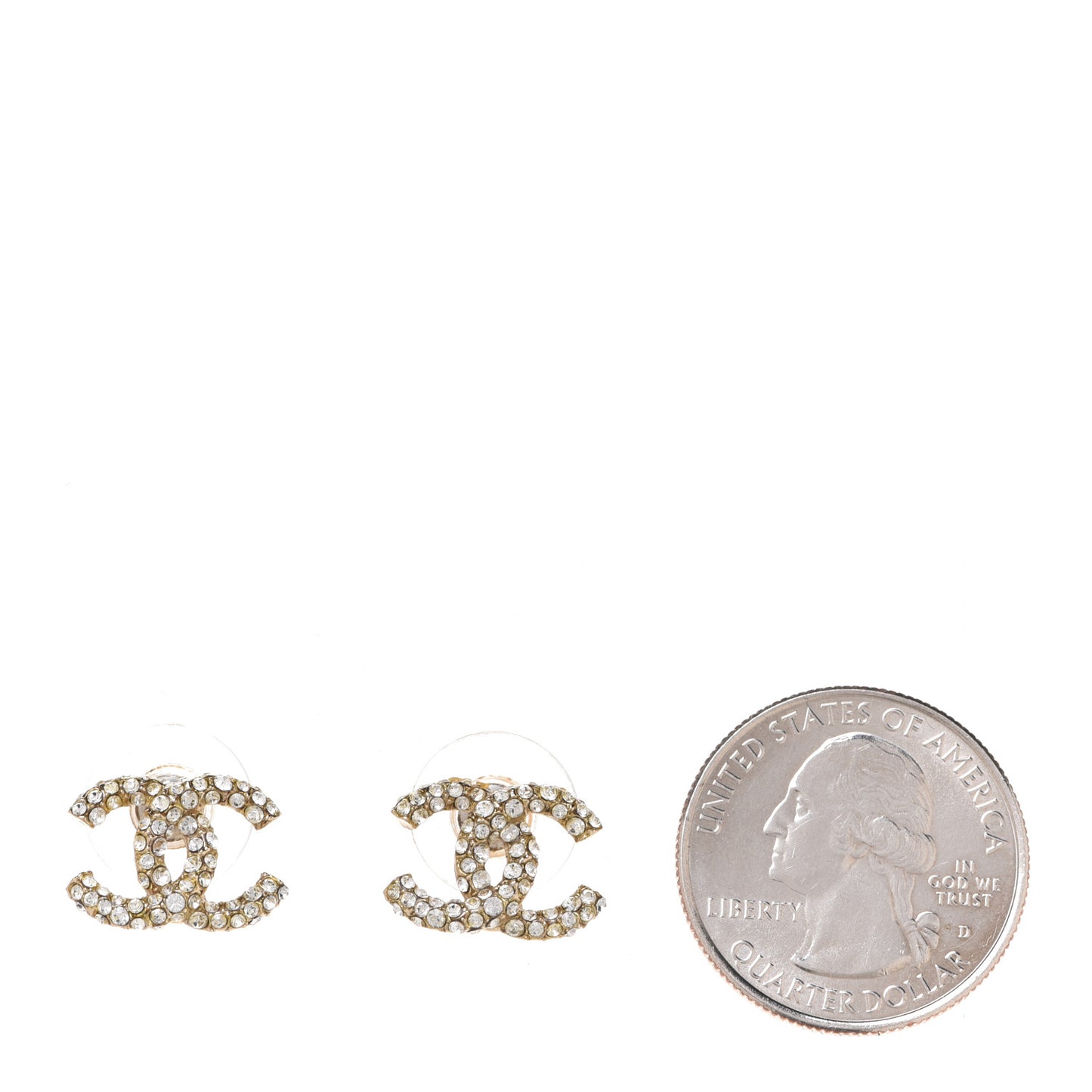 Crystal Timeless CC Earrings Light Gold