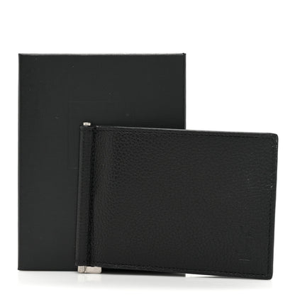 Saint Laurent Grained Calfskin Cassandre Shadow Bill Clip Wallet Black 11 of 11