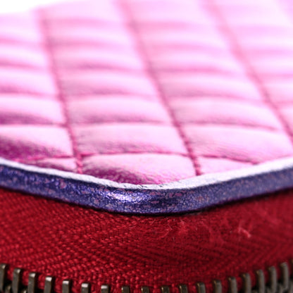 Gucci Laminated Nappa Trapuntata Zumi Zip Around Wallet Rosso Fuxia Bizantin 12 of 13