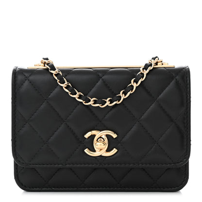 Chanel Lambskin Quilted Mini Trendy CC Wallet On Chain WOC Black 1 of 11