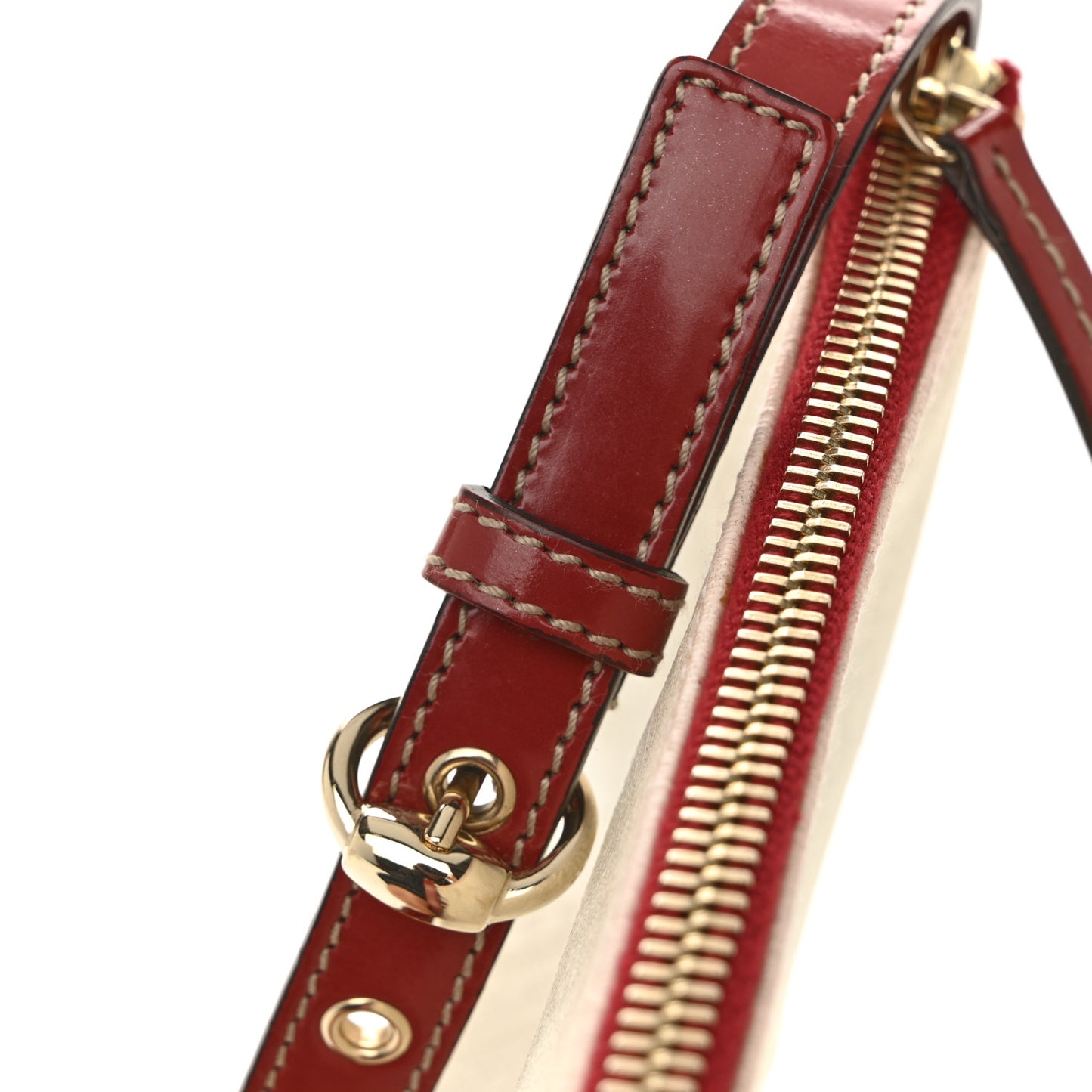 GG Plus Monogram Tattoo Heart Boat Pochette Off White Red