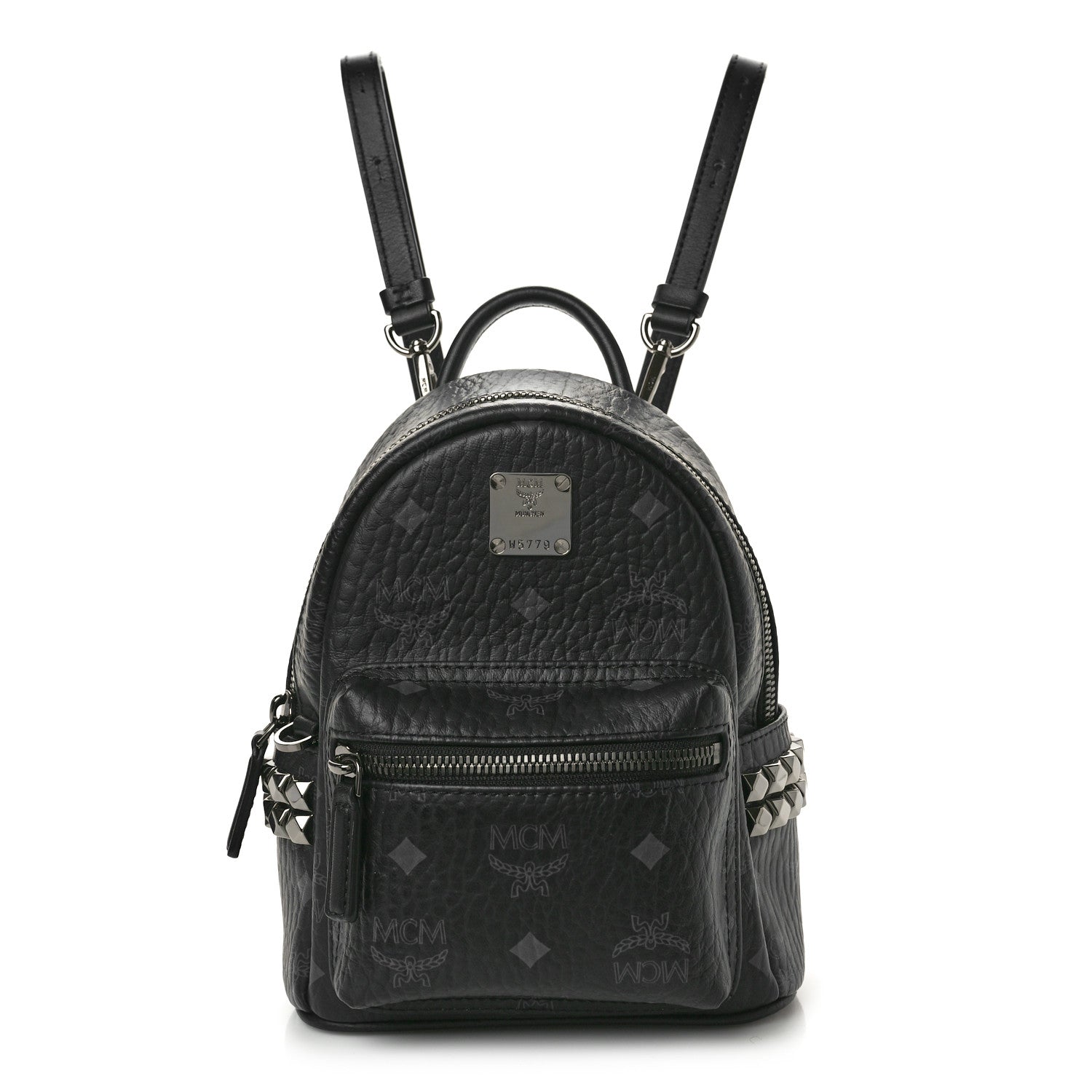 MCM Visetos Side Stud X-Mini Stark Bebe Boo Backpack Black 1 of 10