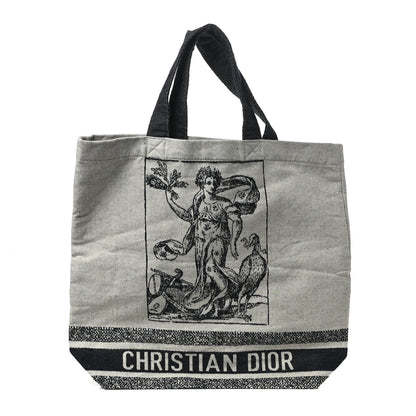 Christian Dior Canvas Print Cruise Tote Ivory Black 1 of 8