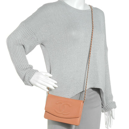Chanel Caviar Wallet on Chain WOC Dark Beige 2 of 8