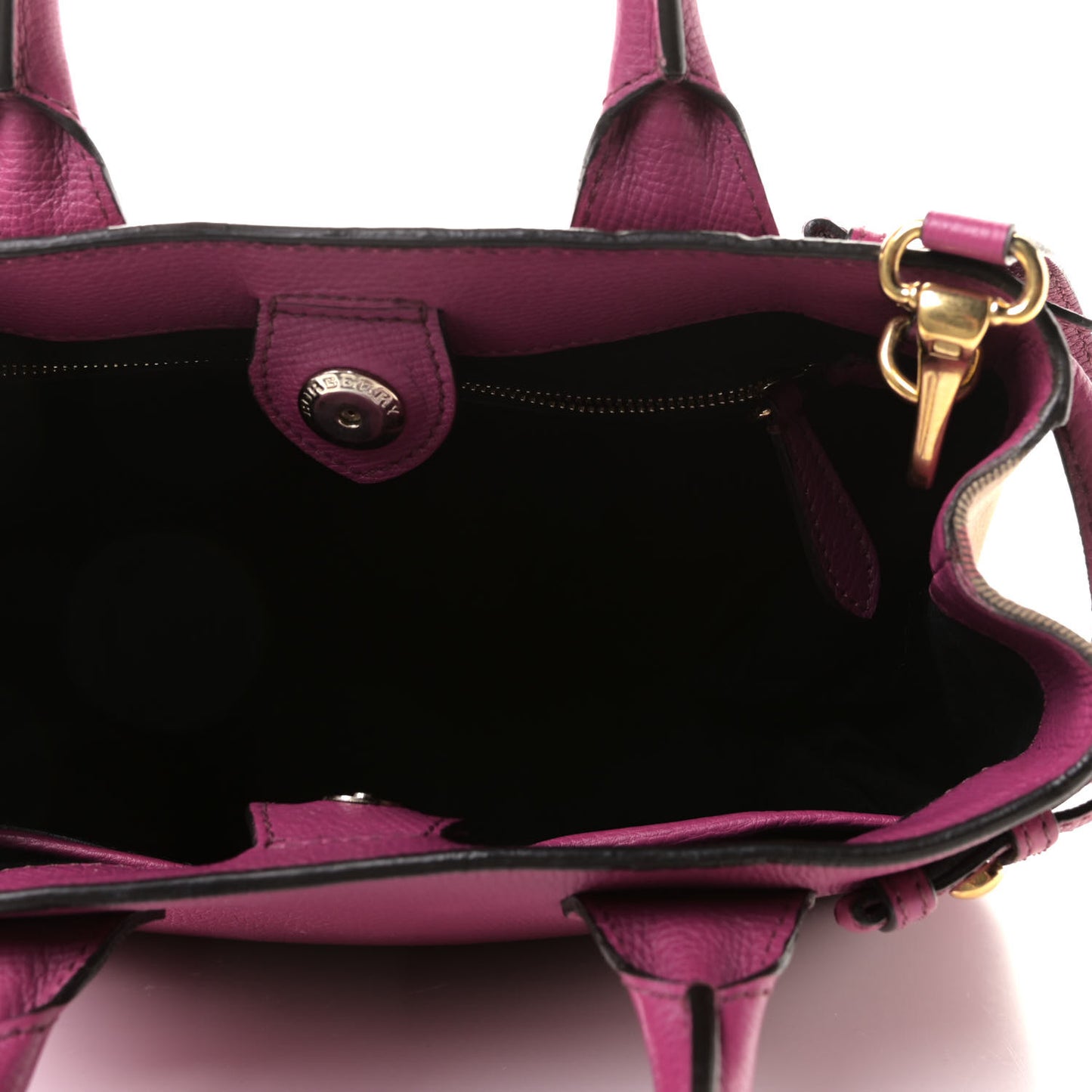 Grainy Calfskin House Check Small Banner Tote Brilliant Fuchsia