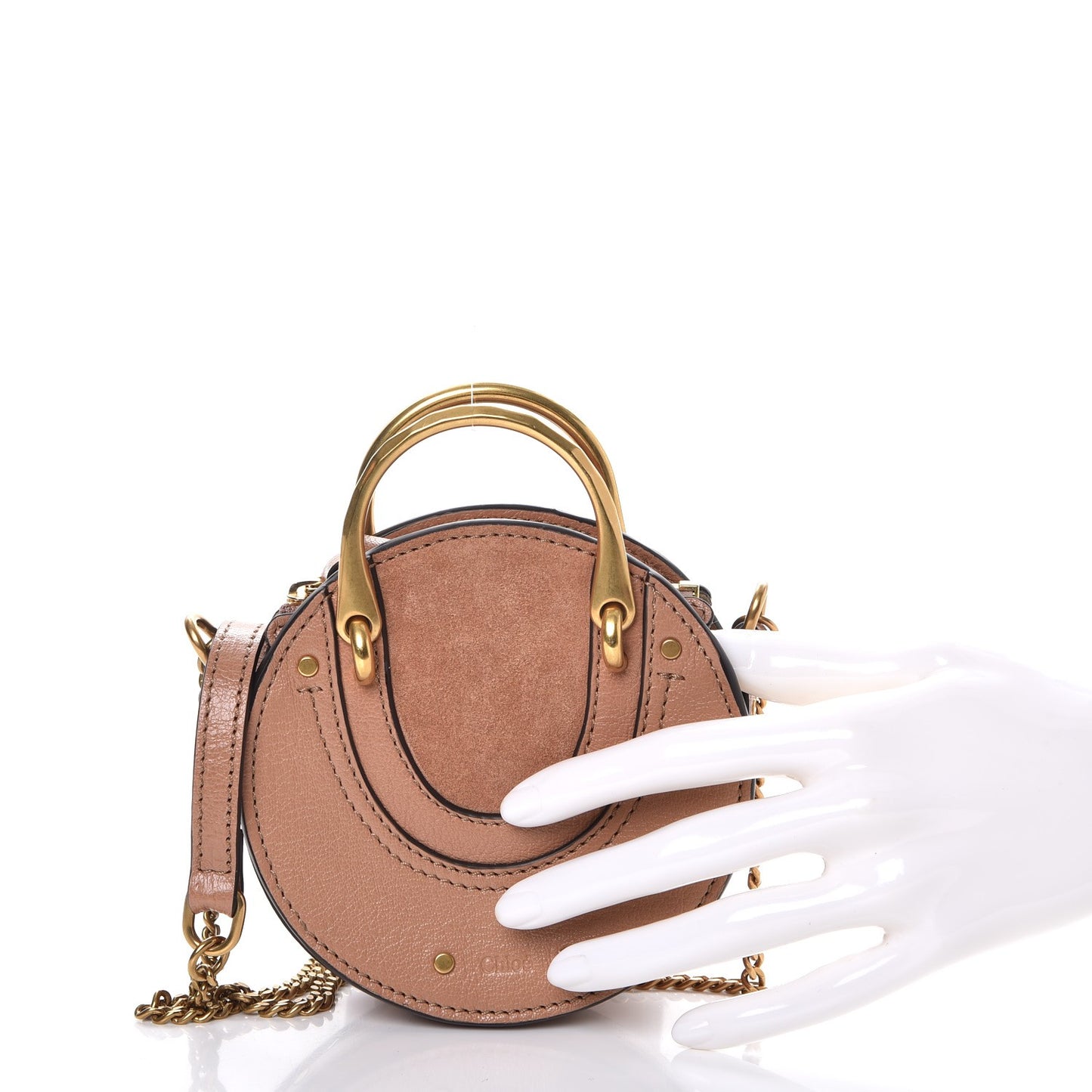 Goatskin Suede Mini Pixie Bag Nougat