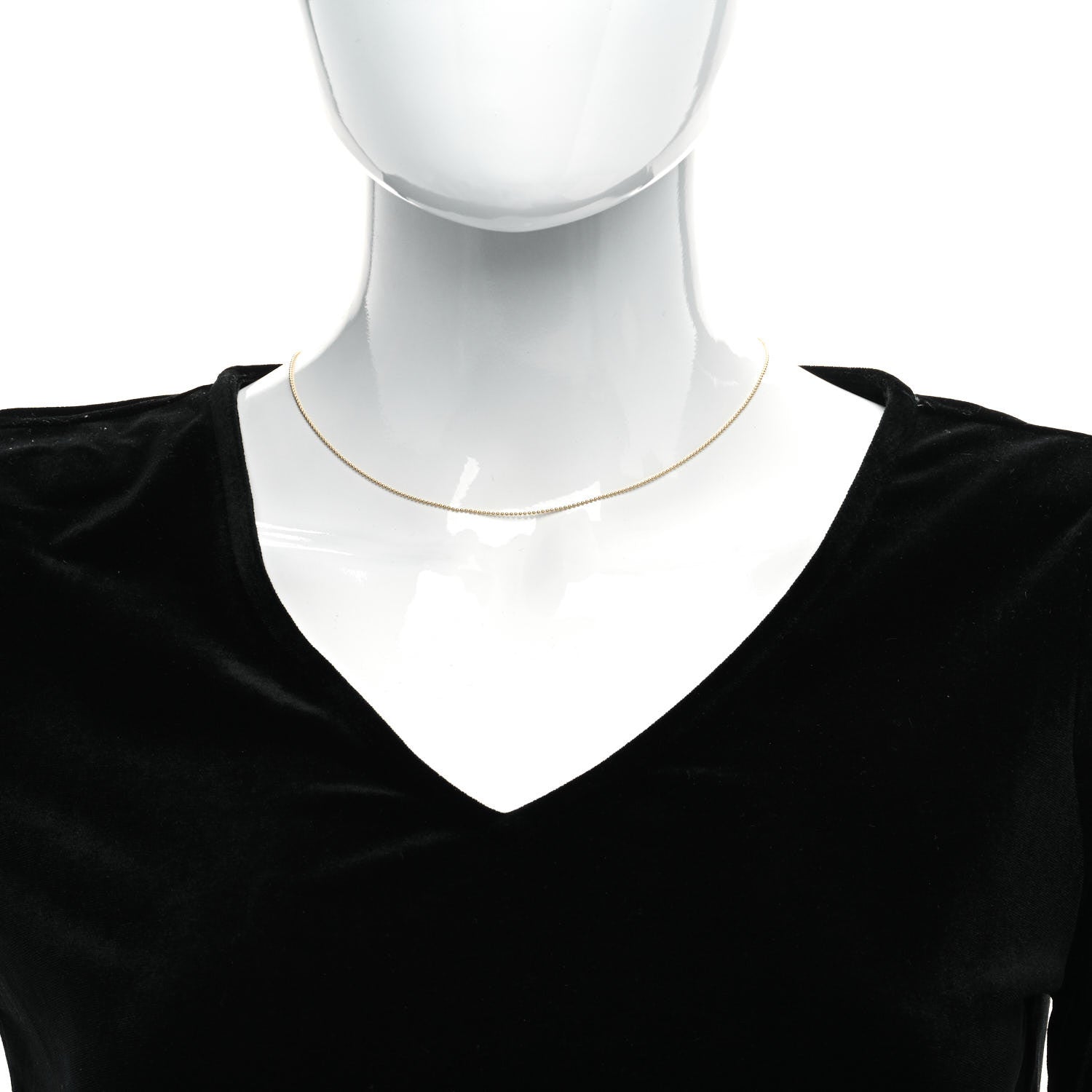 Tiffany 18K Yellow Gold Beaded Chain Necklace 16" 2 of 5