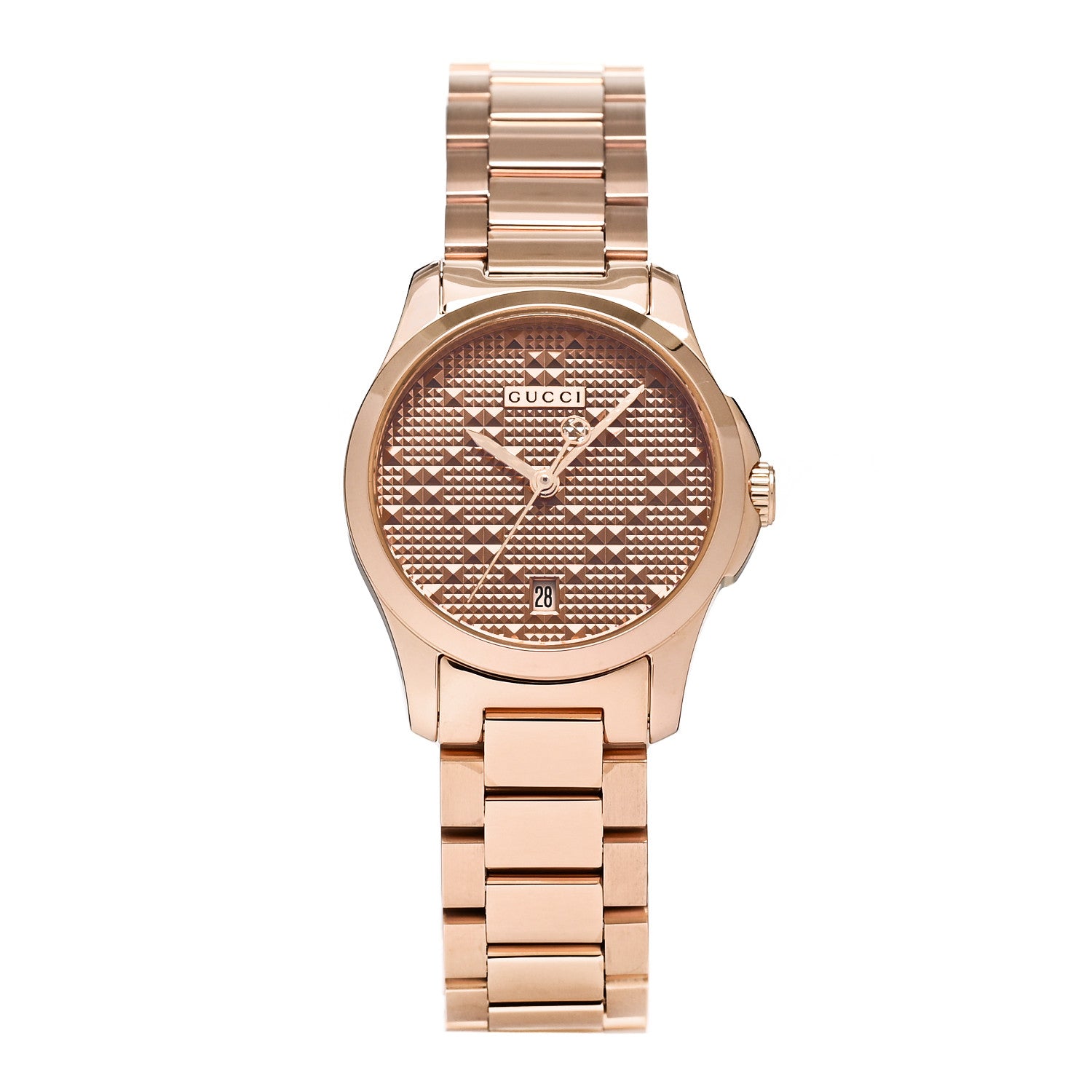 Gucci Stainless Steel 27mm G-Timeless Diamante Quartz Watch Rose 1 of 5