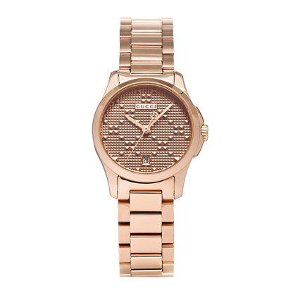 Gucci Stainless Steel 27mm G-Timeless Diamante Quartz Watch Rose 1 of 5