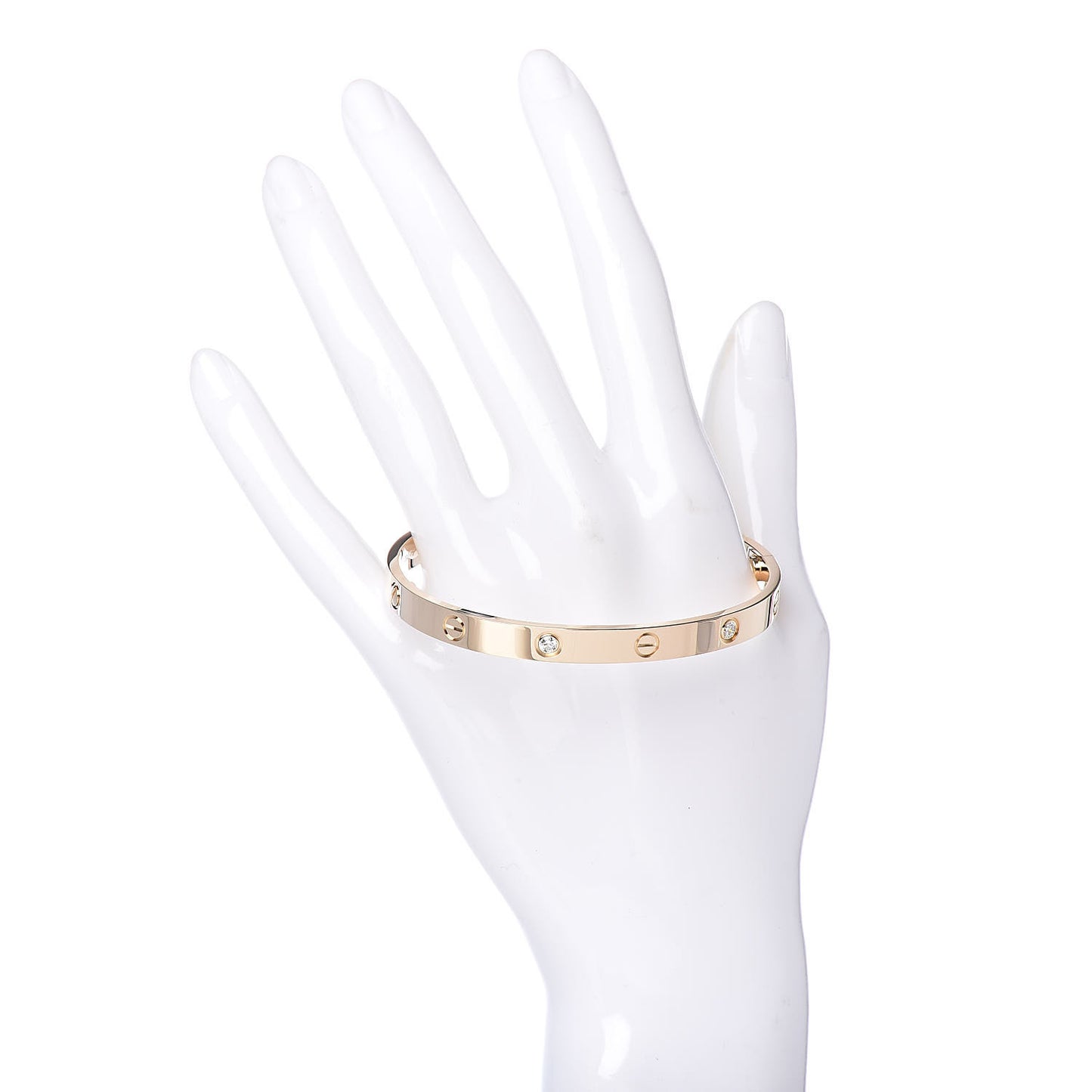 18K Yellow Gold 4 Diamond LOVE Bracelet 19