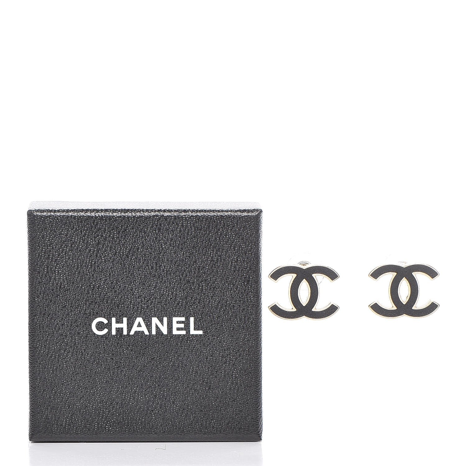 Chanel Lambskin CC Earrings Black 6 of 6