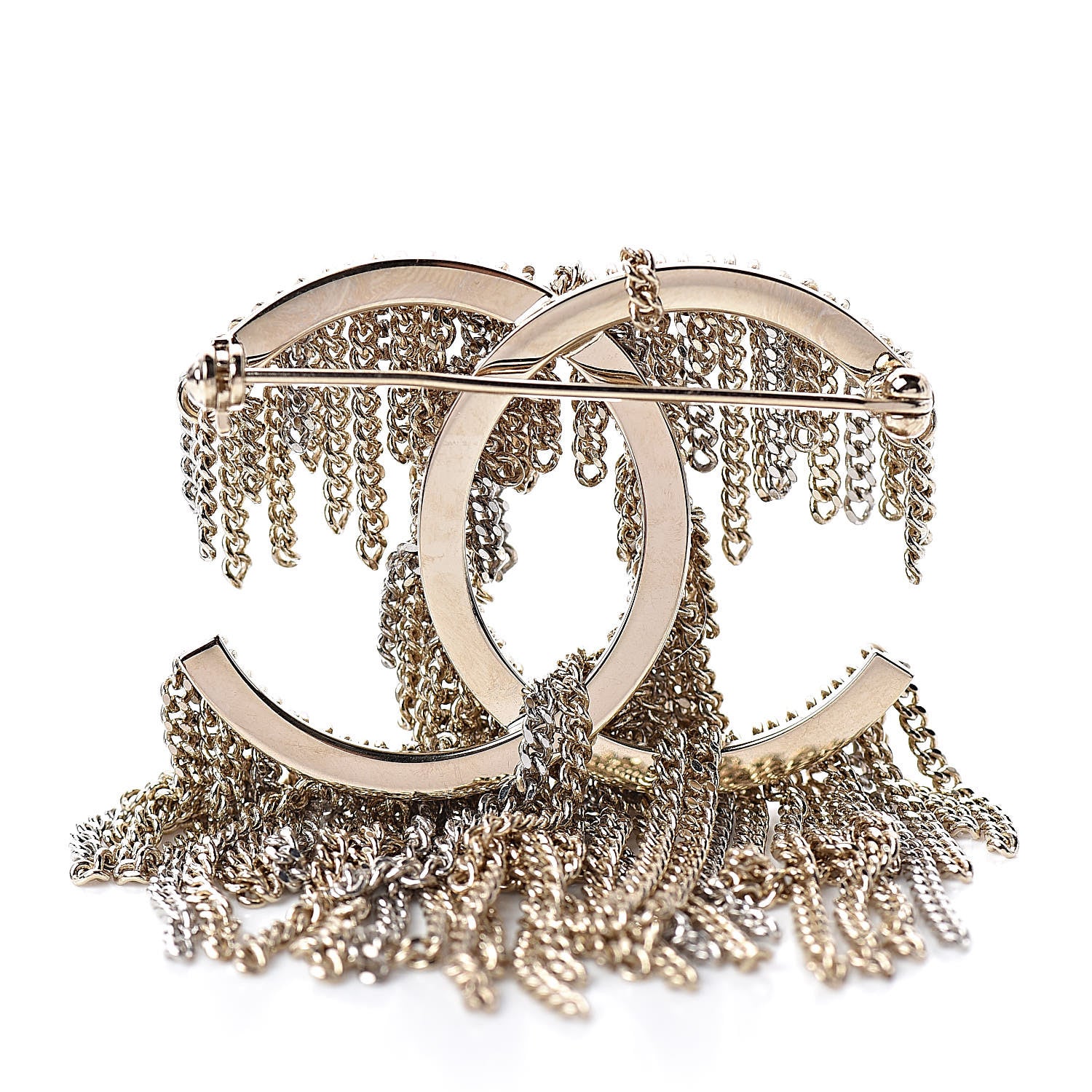 Chanel Chain Fringe CC Brooch Gold 3 of 4