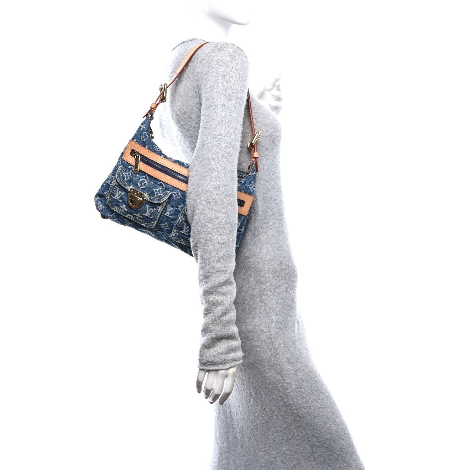 Louis Vuitton Monogram Denim Baggy PM Blue 2 of 9