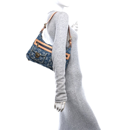 Louis Vuitton Monogram Denim Baggy PM Blue 2 of 9