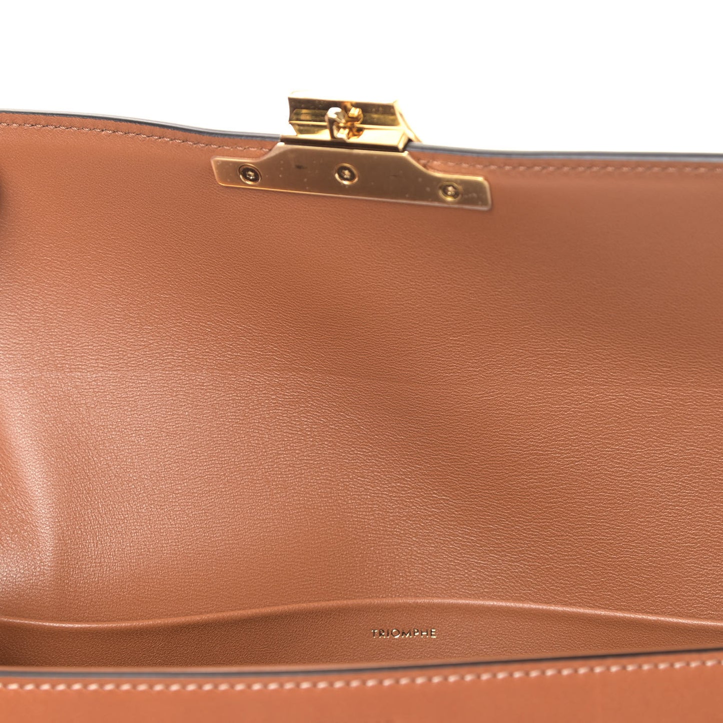 Natural Calfskin Triomphe Shoulder Bag Tan