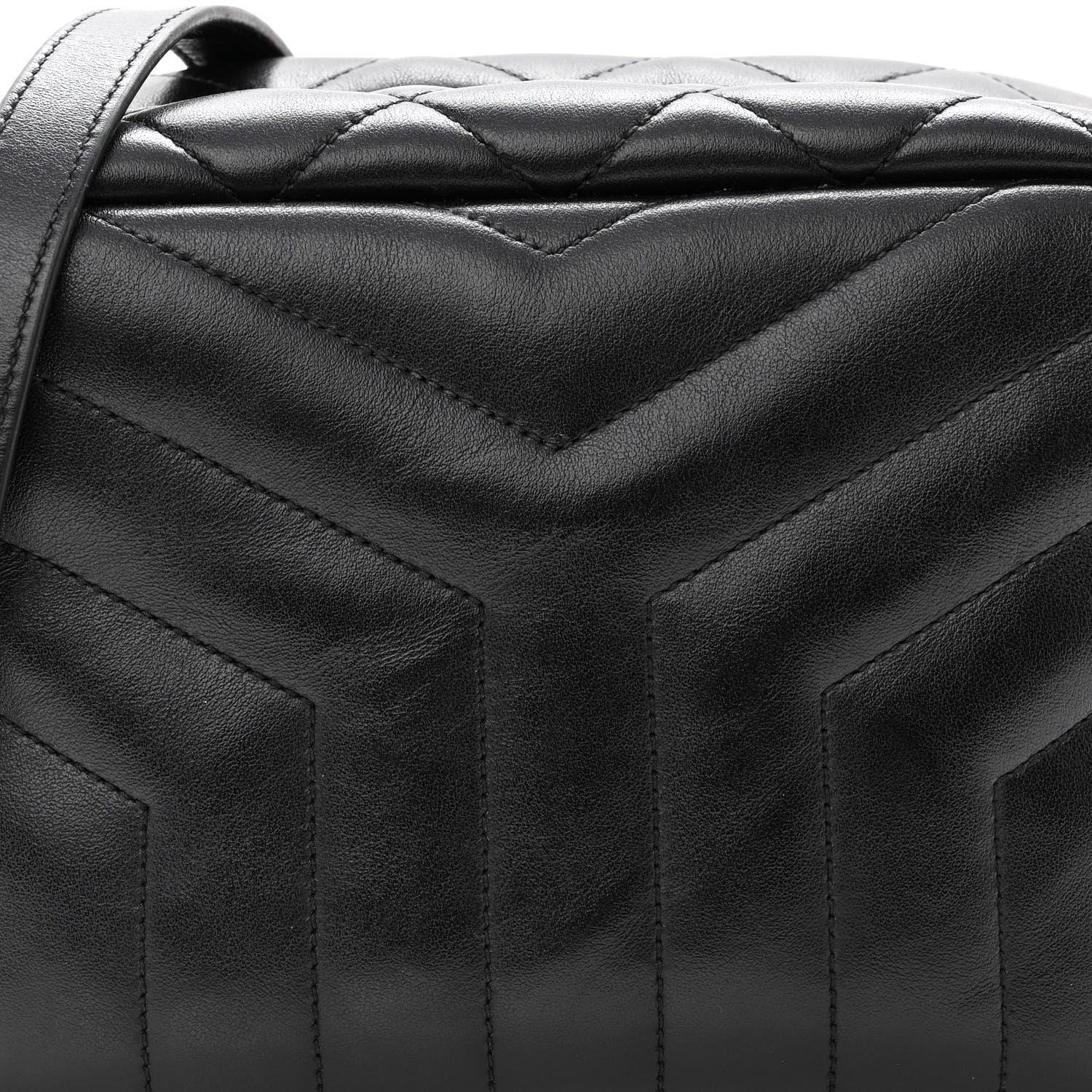 Saint Laurent Calfskin Y Quilted Monogram Small Loulou Bowling Bag Black 7 of 9