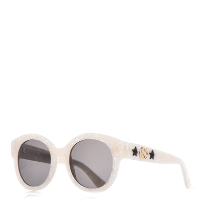 Gucci Round Frame GG Star Sunglasses GG0207S White 1 of 8