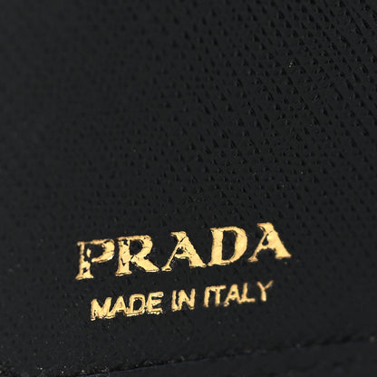 Prada Tessuto Nylon Saffiano Metal Compact Wallet Black 6 of 6