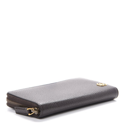 Gucci Dollar Calfskin Boar Effect GG Marmont Zip Around Wallet Dark Cocoa 3 of 7