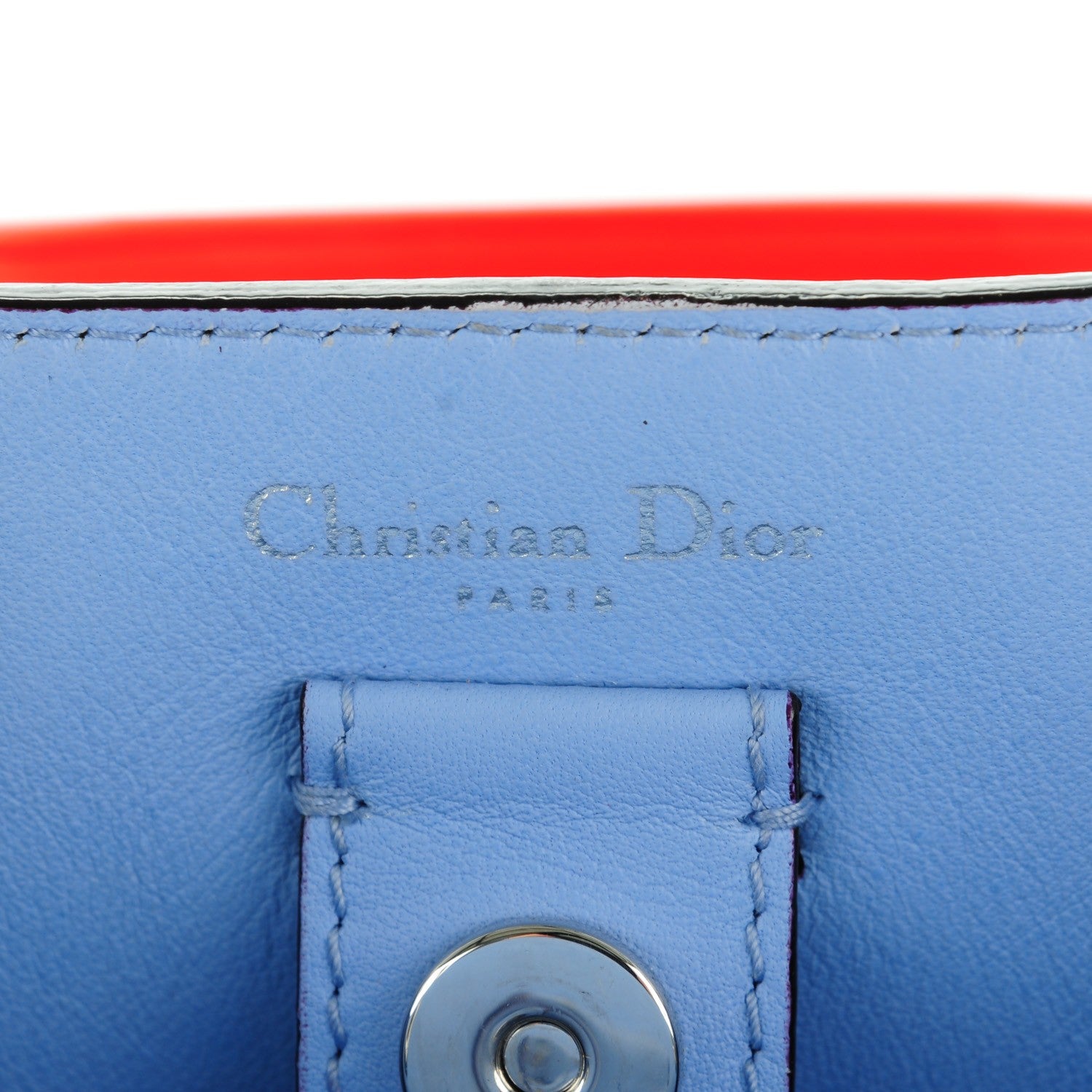 Christian Dior Calfskin Mini Diorissimo Tote Orange 6 of 8