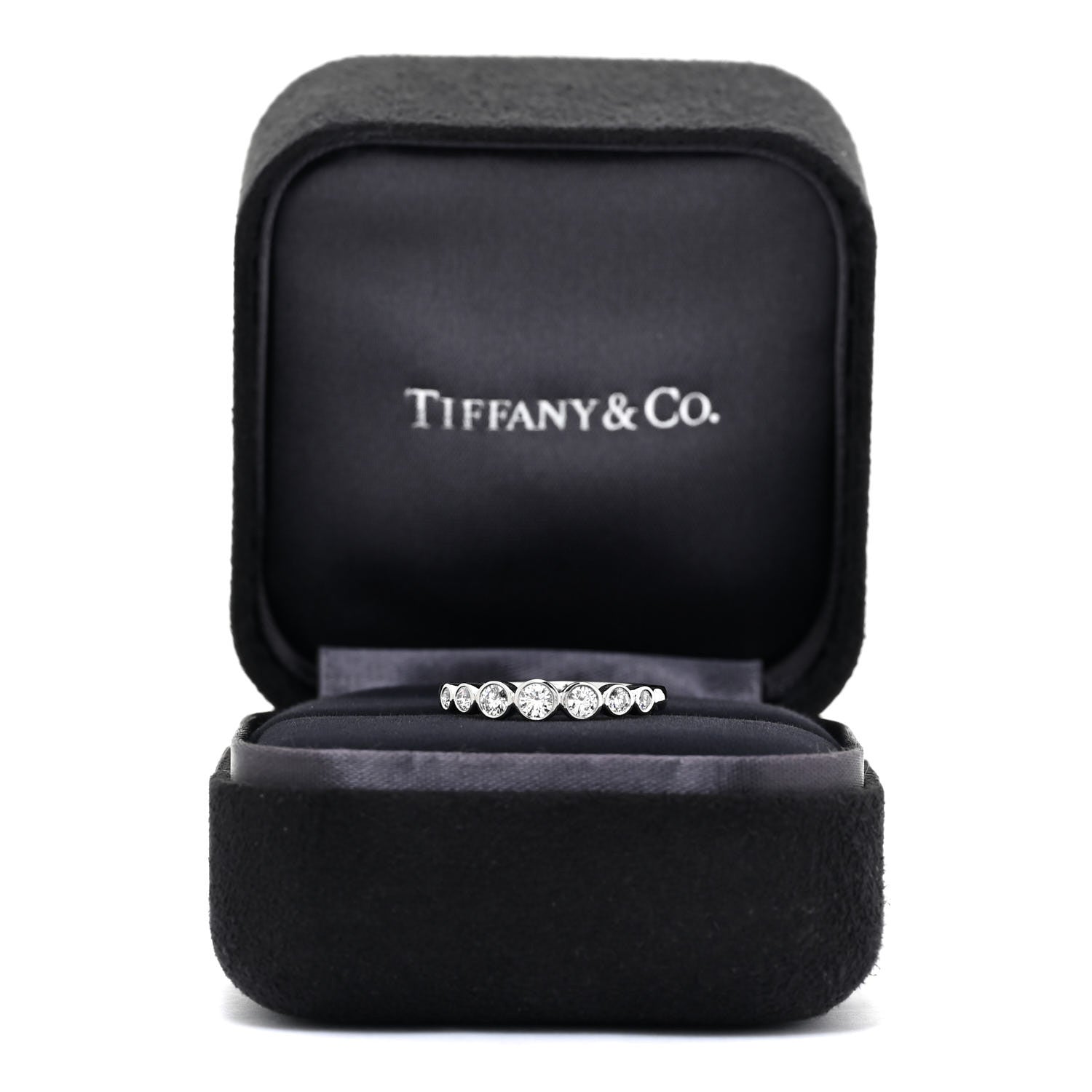 Tiffany Platinum Diamond Jazz Graduated Band Ring 53 6.25 6 of 6