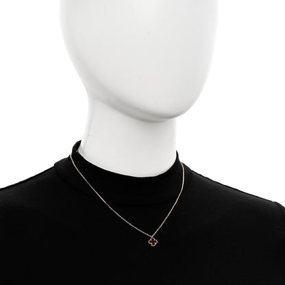 Van Cleef & Arpels 18K Rose Gold Carnelian Sweet Alhambra Pendant Necklace 2 of 6