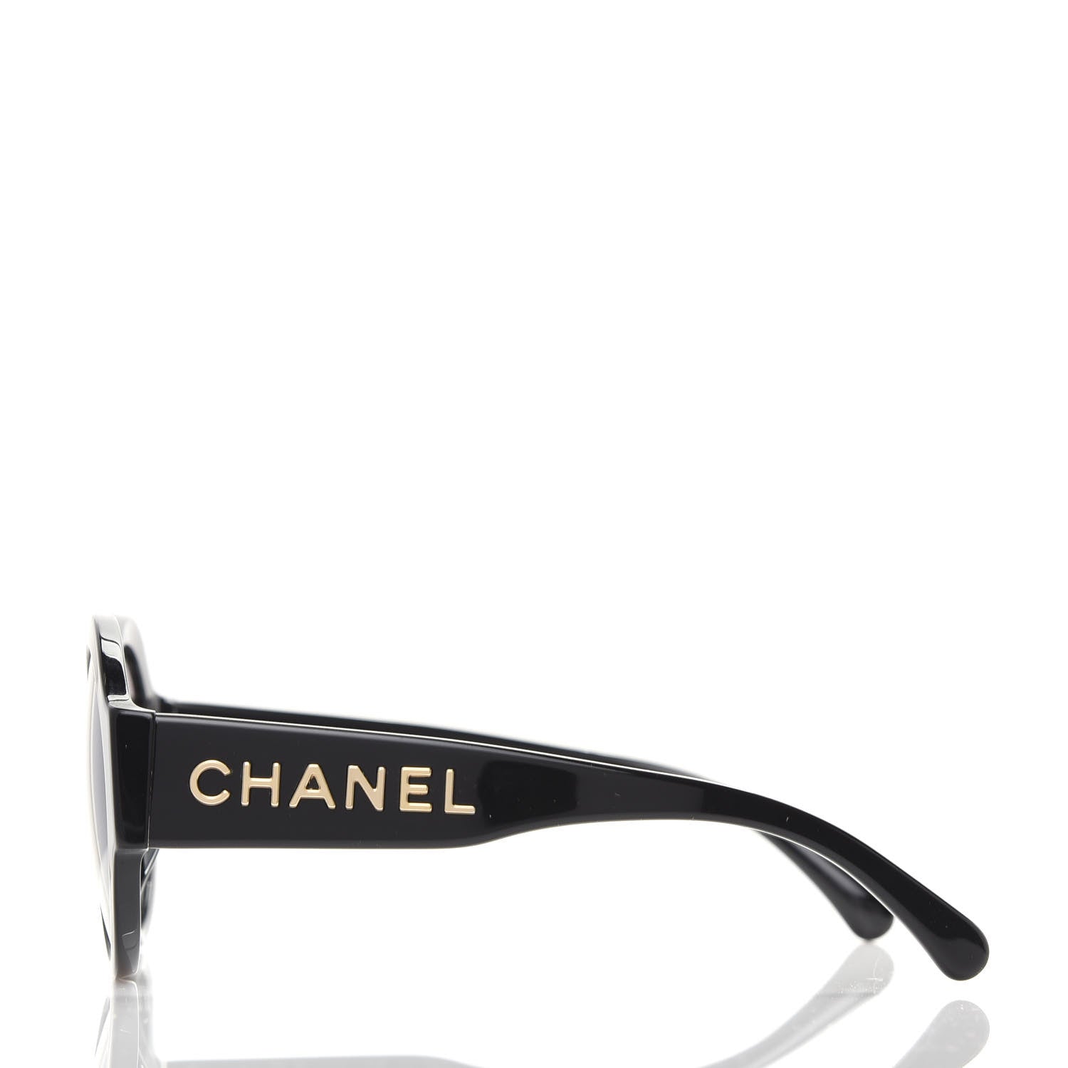 Chanel Acetate Polarized Round Sunglasses 5410 Black 3 of 8