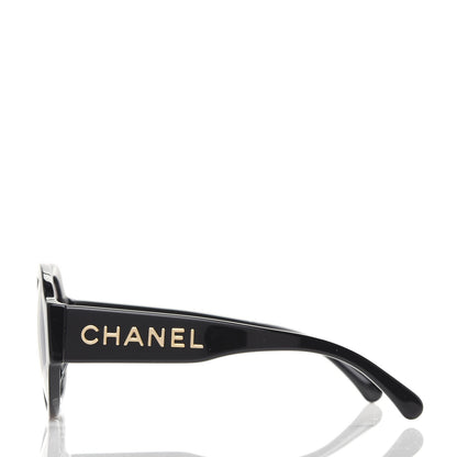 Chanel Acetate Polarized Round Sunglasses 5410 Black 3 of 8