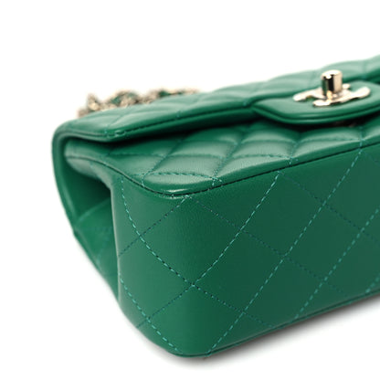 Chanel Lambskin Quilted Mini Top Handle Rectangular Flap Green 9 of 11