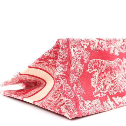 Christian Dior Canvas Embroidered Medium Dioriviera Toile De Jouy Book Tote Raspberry 9 of 12