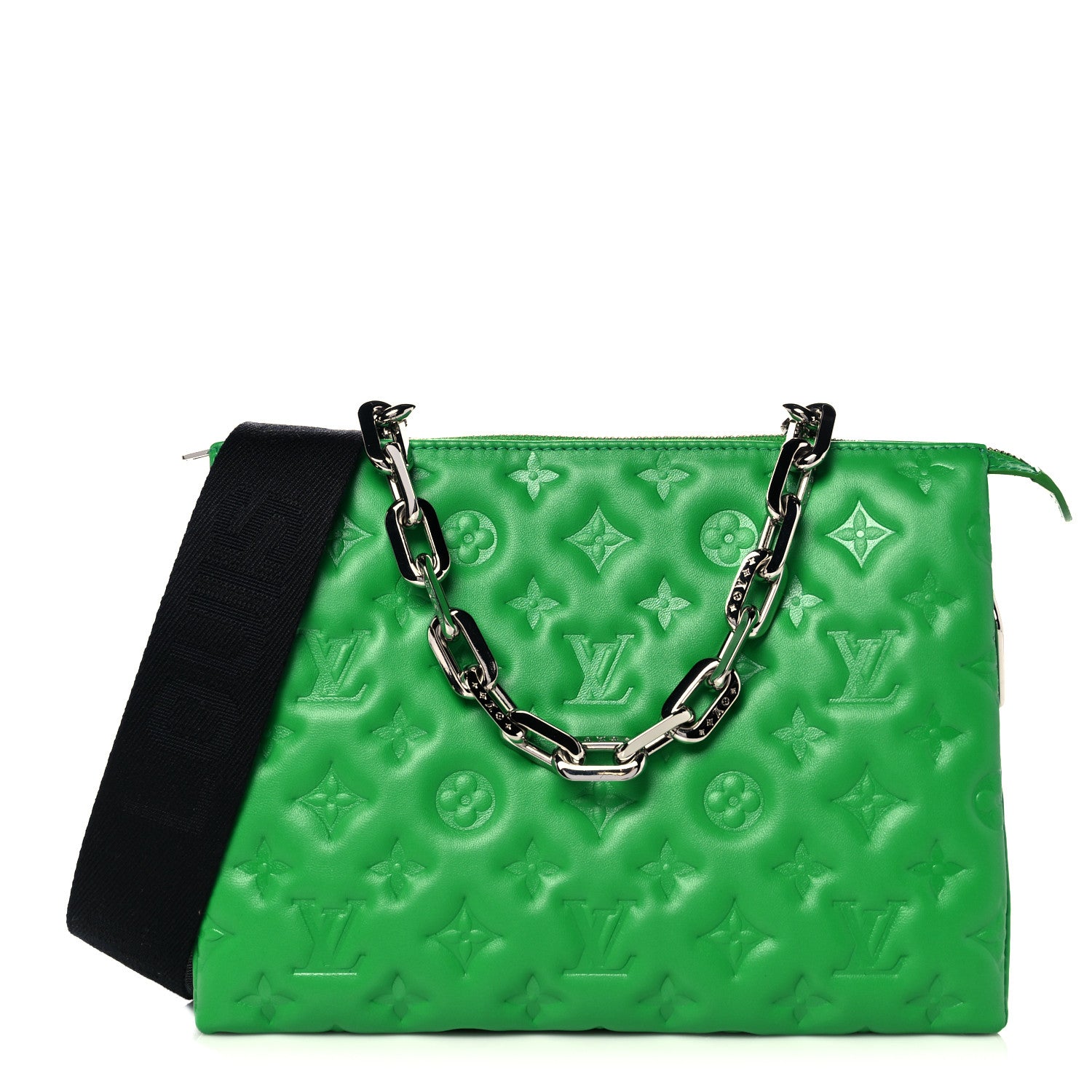 Louis Vuitton Lambskin Embossed Monogram Coussin PM LV Motion Green 1 of 11