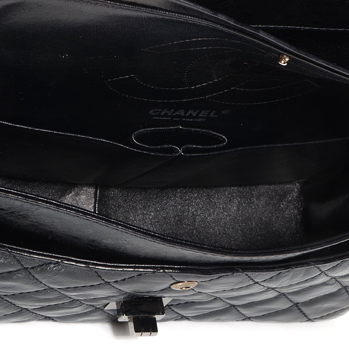 Aged Calfskin 2.55 Reissue 226 Flap Metallic Black