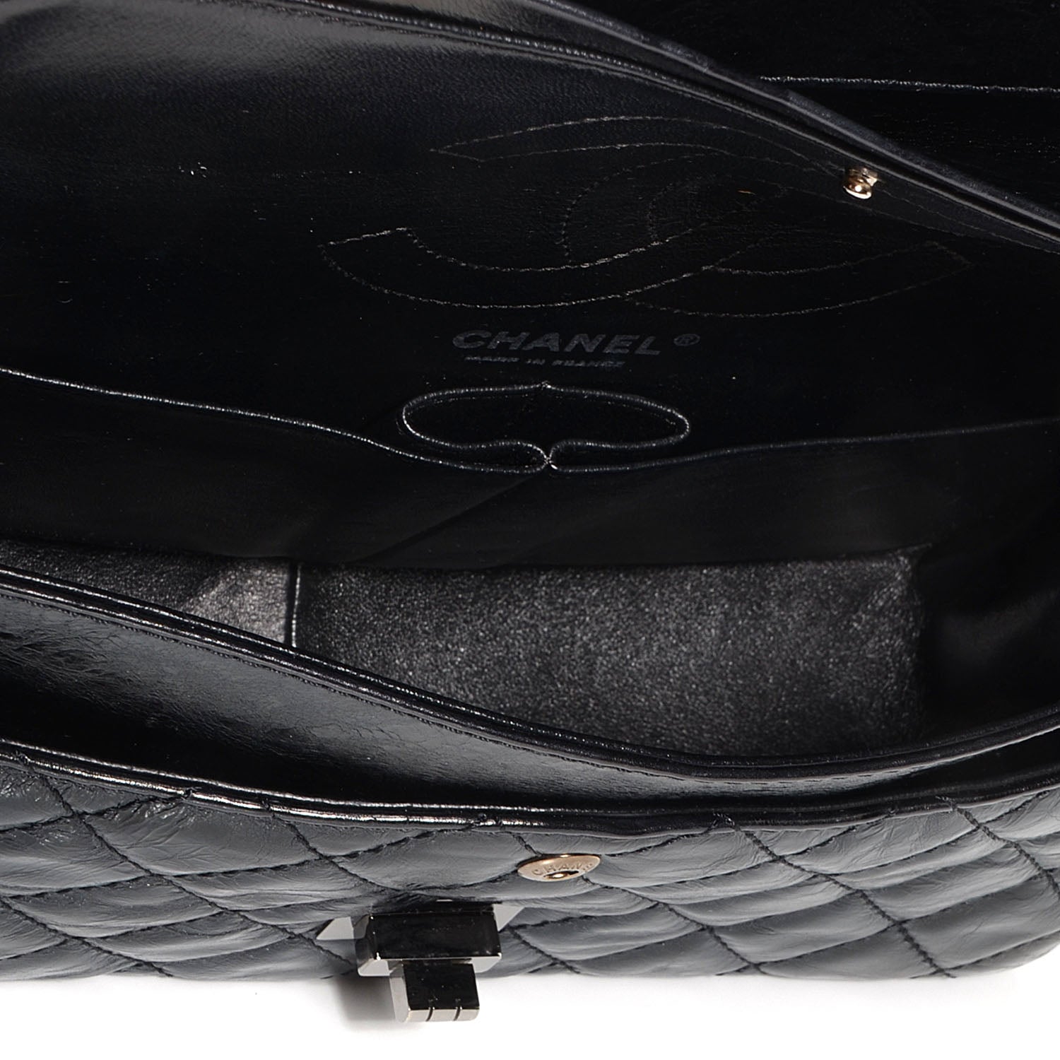 Chanel Aged Calfskin 2.55 Reissue 226 Flap Metallic Black 6 of 9