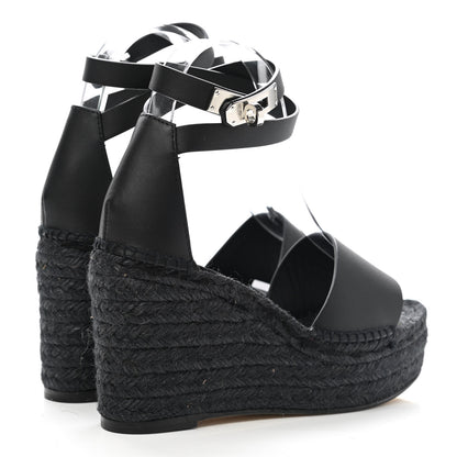 Hermes Calfskin Tipoli Espadrille Wedges 35 Black 4 of 9