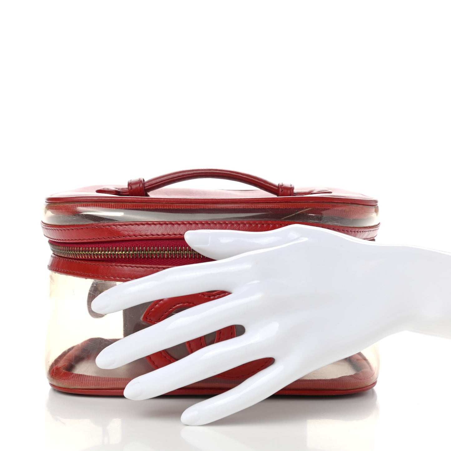 Calfskin PVC Vanity Cosmetic Case Red