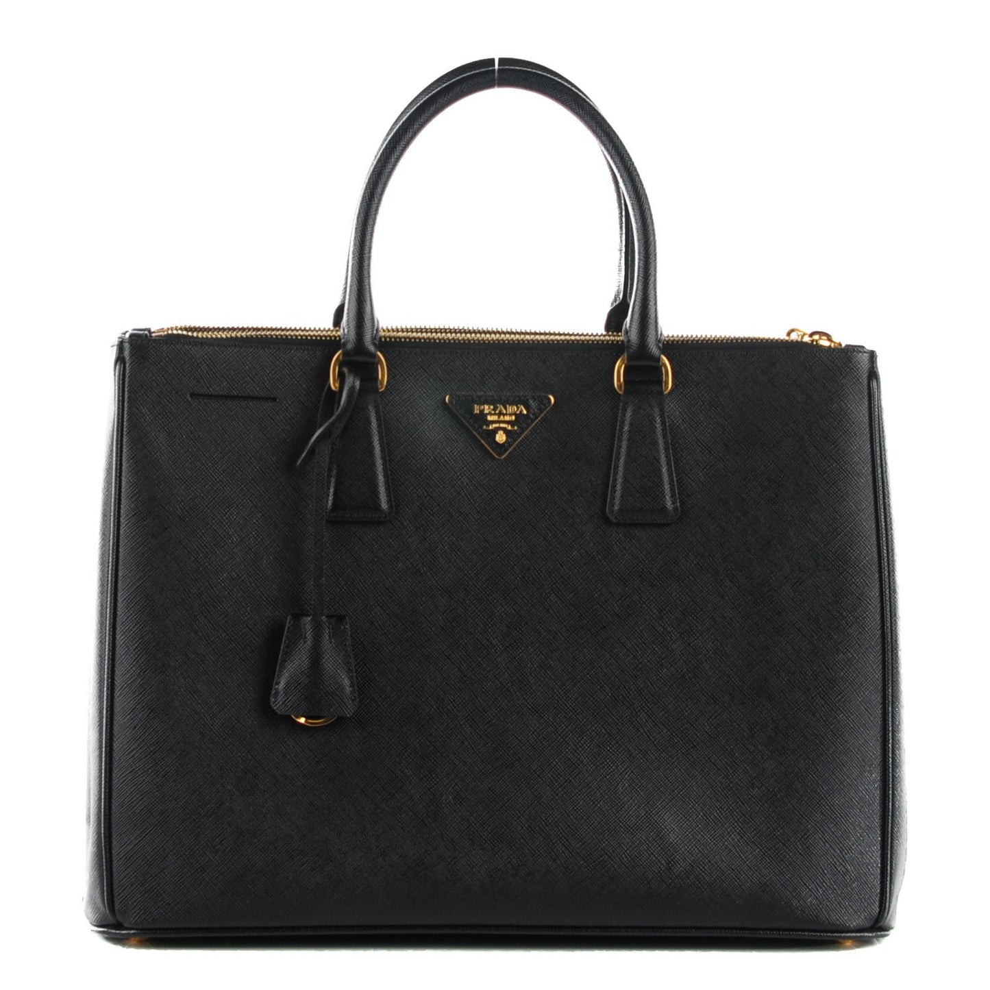 Saffiano Large Galleria Double Zip Tote Black