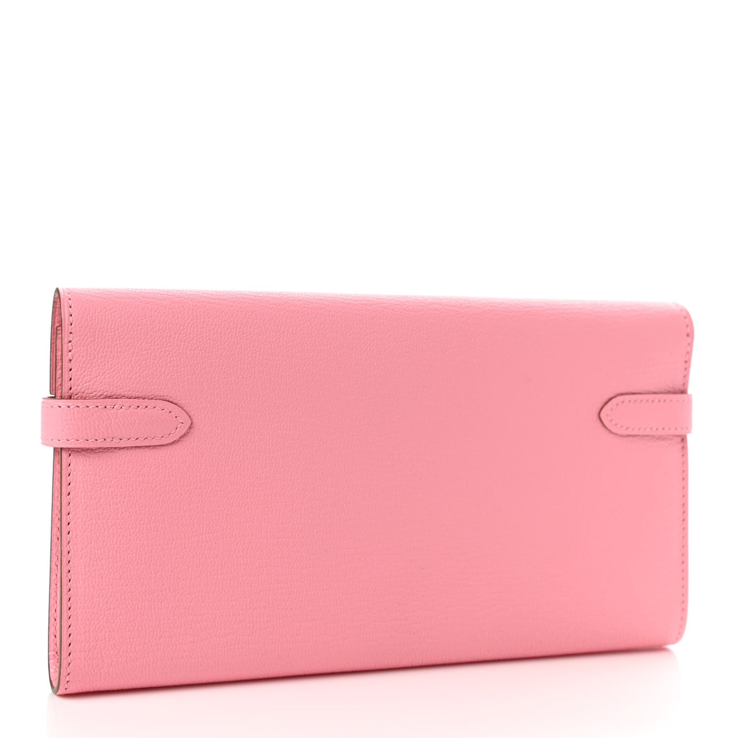Hermes Chevre Mysore Kelly Longue Wallet Rose Confetti 3 of 9
