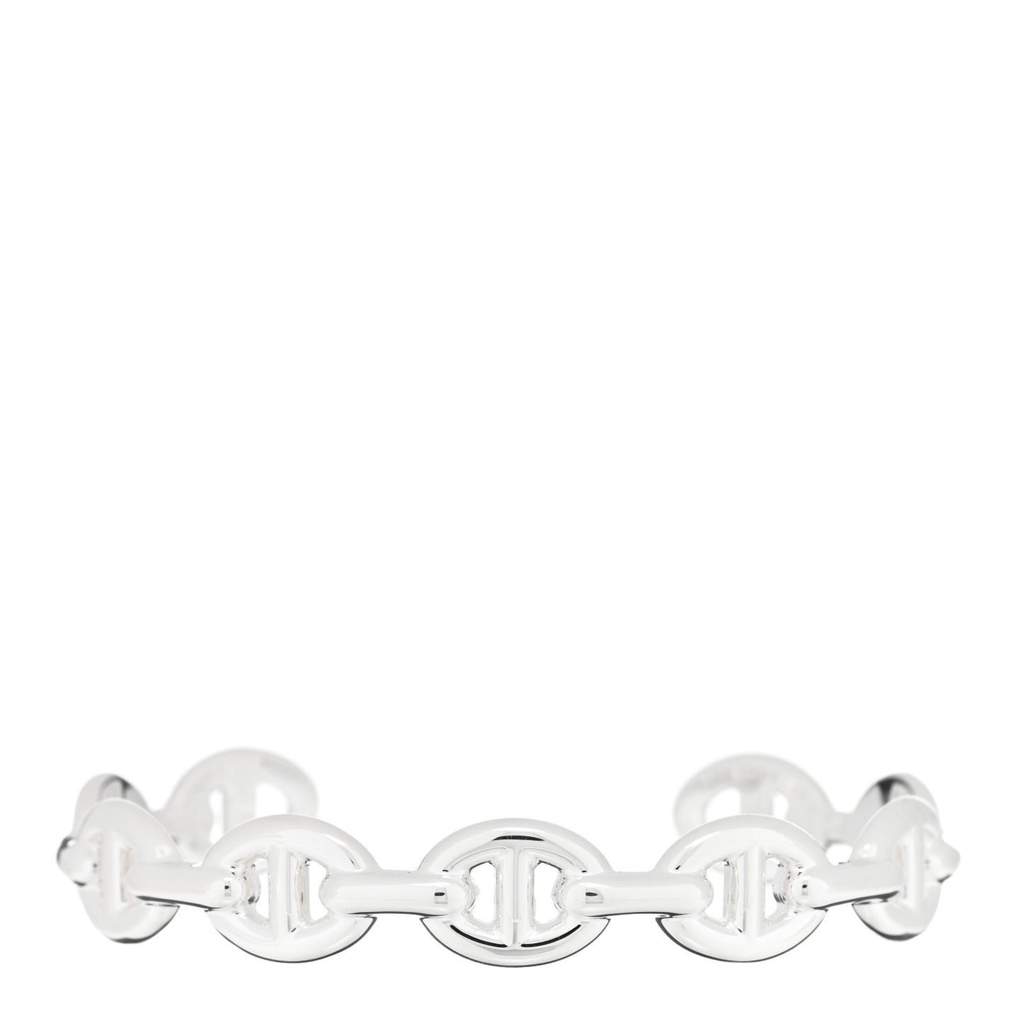 Sterling Silver MM Chaine d'Ancre Enchainee Cuff Bracelet SH