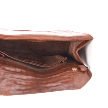 Nancy Gonzalez Crocodile Envelope Clutch Brown 5 of 8