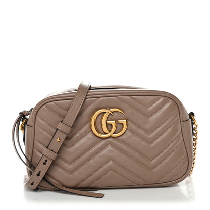 Gucci Calfskin Matelasse Small GG Marmont Chain Shoulder Bag Porcelain Rose 1 of 12