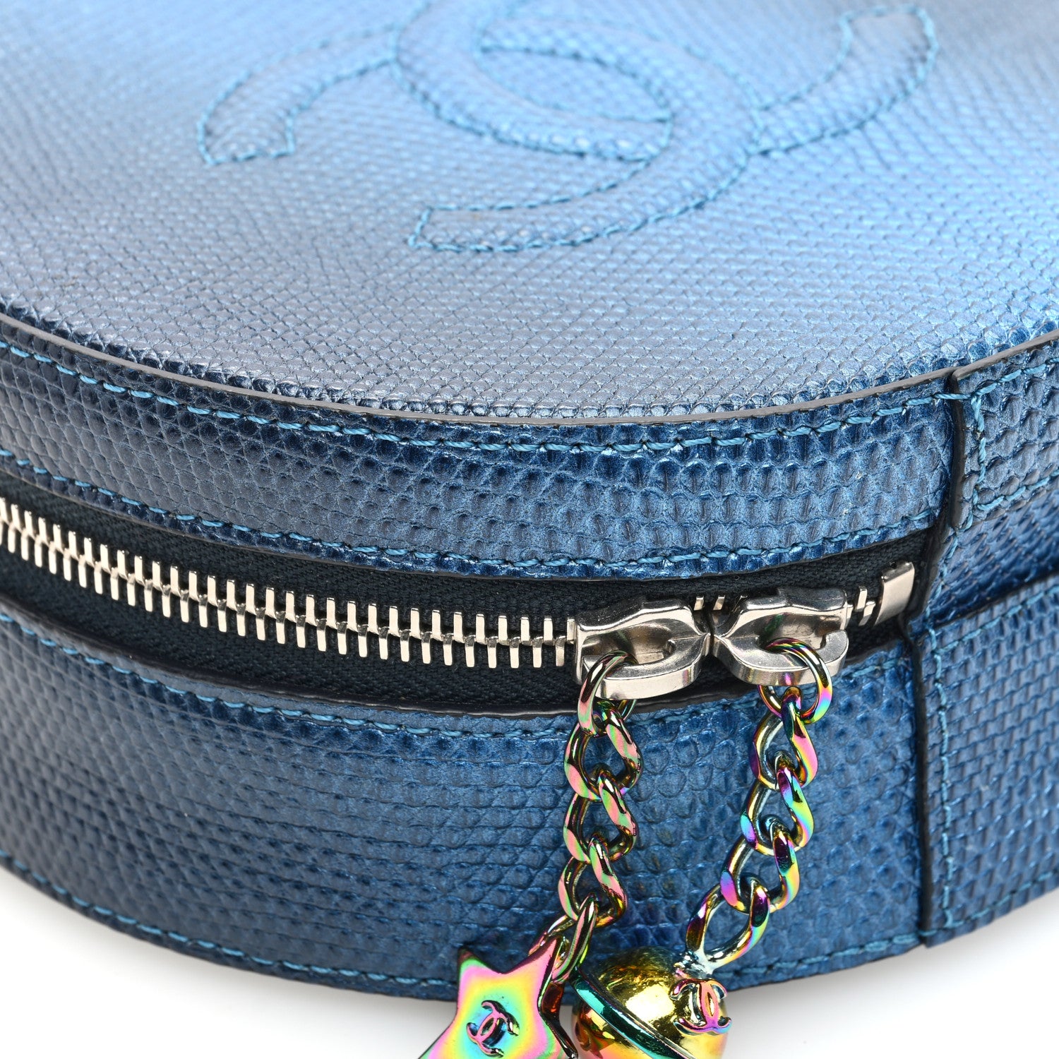 Chanel Lizard Round As Earth Evening Bag Navy 9 of 10