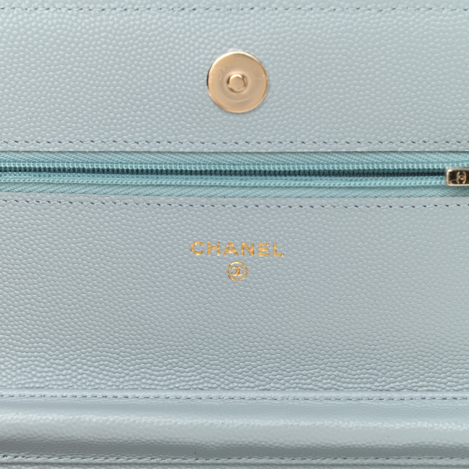 Chanel Caviar Quilted Wallet On Chain WOC Light Blue 6 of 12