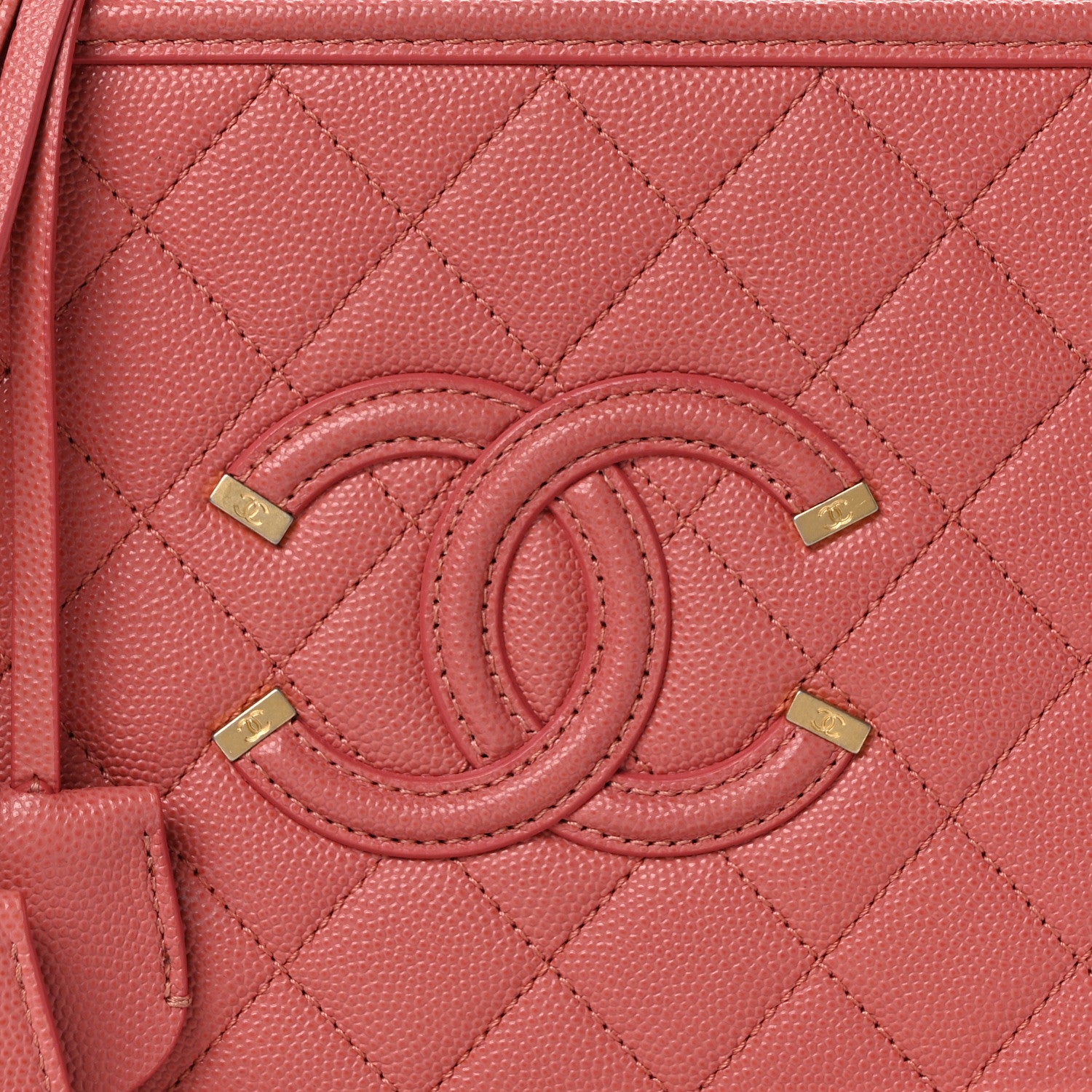 Chanel Caviar Quilted Medium CC Filigree Vanity Case Pink 8 of 13
