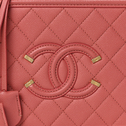 Chanel Caviar Quilted Medium CC Filigree Vanity Case Pink 8 of 13