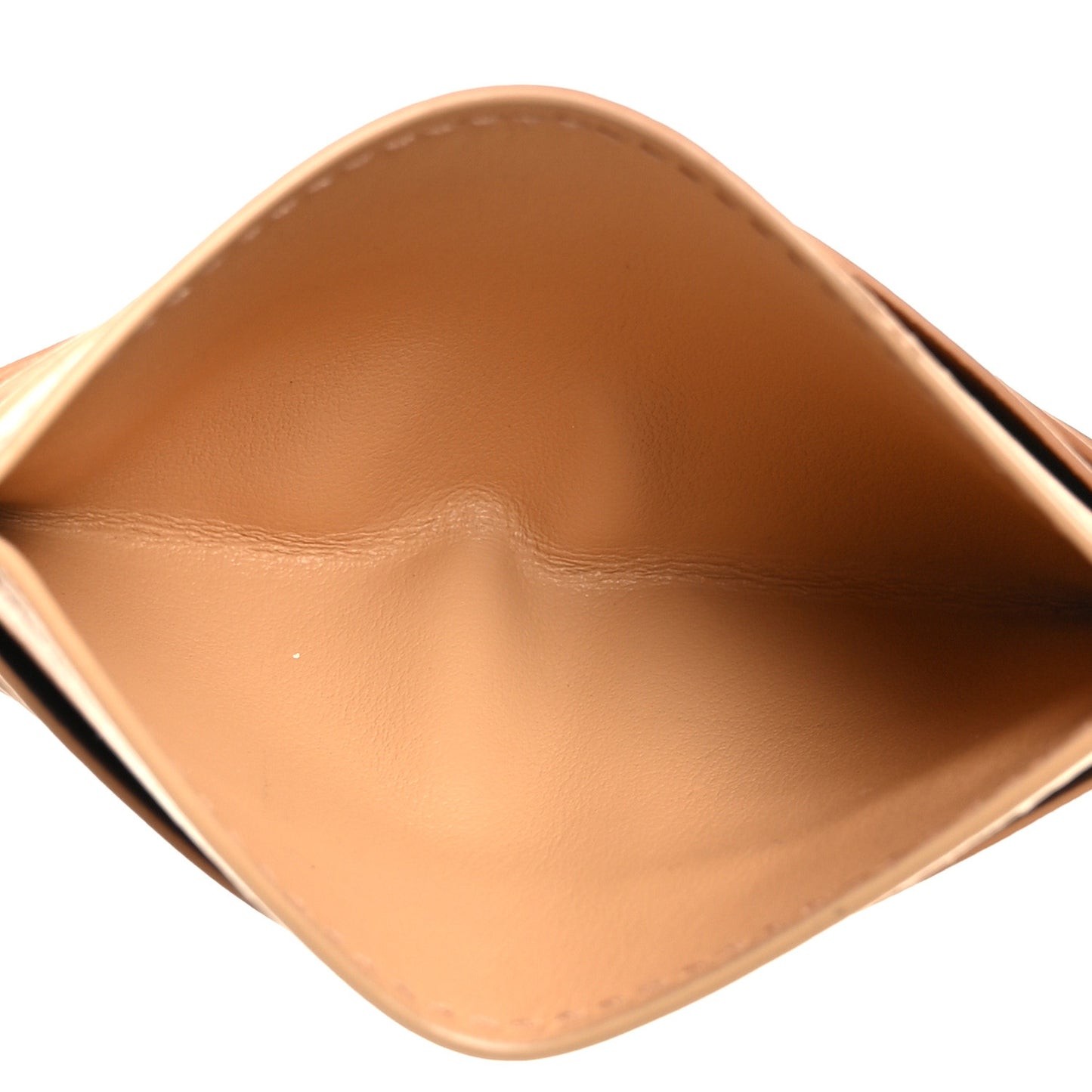 Nappa Intrecciato Card Case Camel