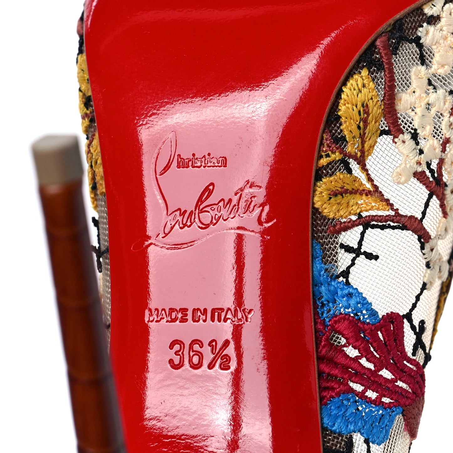 Lace Calfskin Crocodile Embossed Follies 100 Pumps 36.5 Cuoio Multicolor